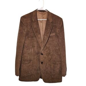 Vintage Halston II Men's Blazer 44R Brown Sport Coat 1980s Union Made USA Jacket
